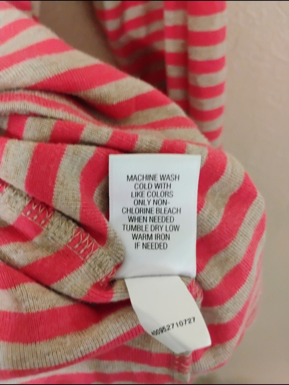 Croft & Barrow XL Pink Beige Striped Long Sleeve Crew Neck Tee - Picture 4 of 6